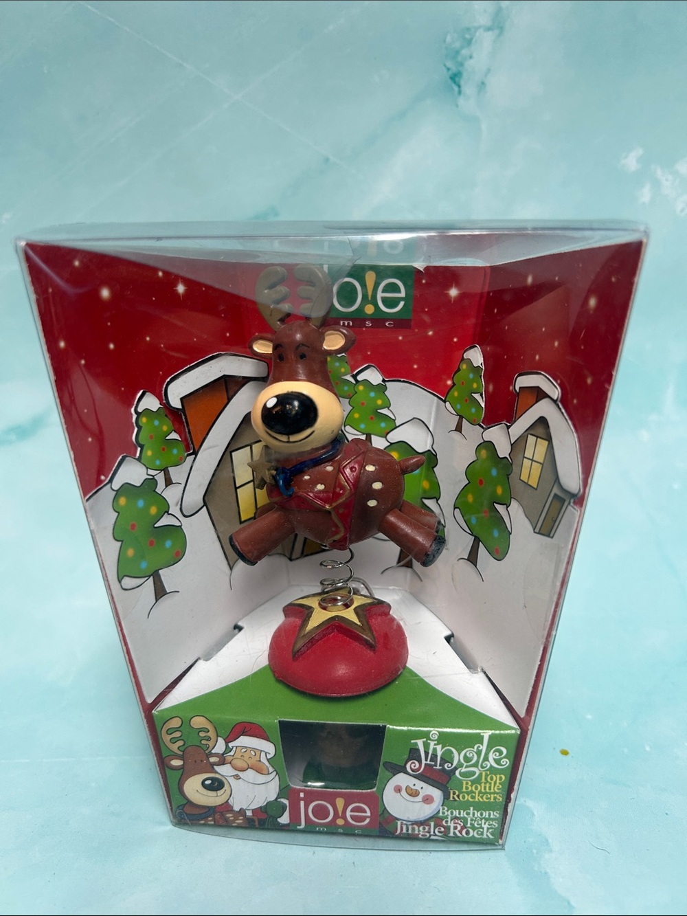 Jo!e MSC Reindeer Jingle Top Bottle Rocker Wine Cork 2008 Christmas New